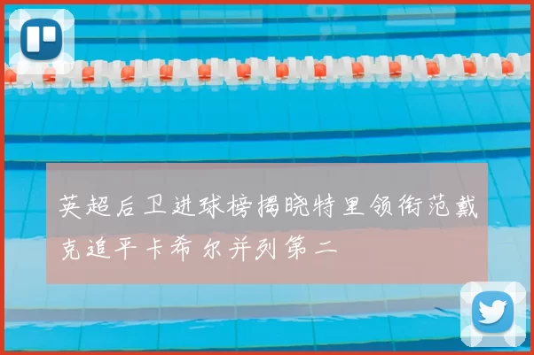英超后卫进球榜揭晓特里领衔范戴克追平卡希尔并列第二